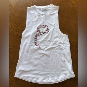 Zyia White with Cheetah Logo Tank, size S